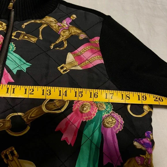 Ralph Lauren Ladies Size Large Black Front Zip Equestrian Sweater - Picture 3 of 5